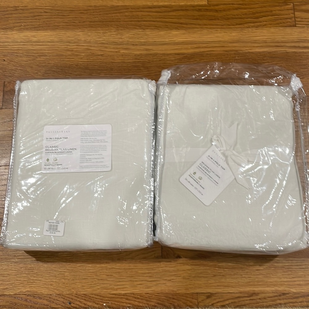Brand new Pottery Barn Classic Belgian Flax Linen Curtain/Blackout Lining Ivory